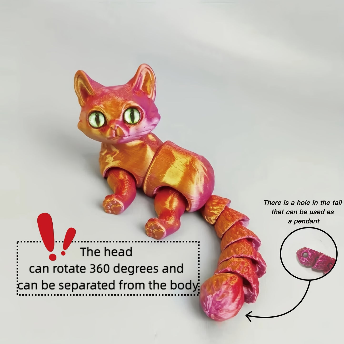 Mardi Gras Fantasy Cat Figurine with Articulated Joints - No electricity required, perfect for gifting on various occasions.