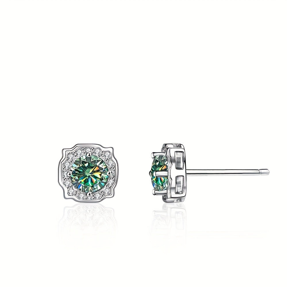 Choose your preferred color and receive a set of high-quality jewelry pieces - one pair of ear studs, one necklace, and one ring all inlaid with sparkling Moissanite stones. Made from 925 sterling silver, these accessories are perfect for engagements or