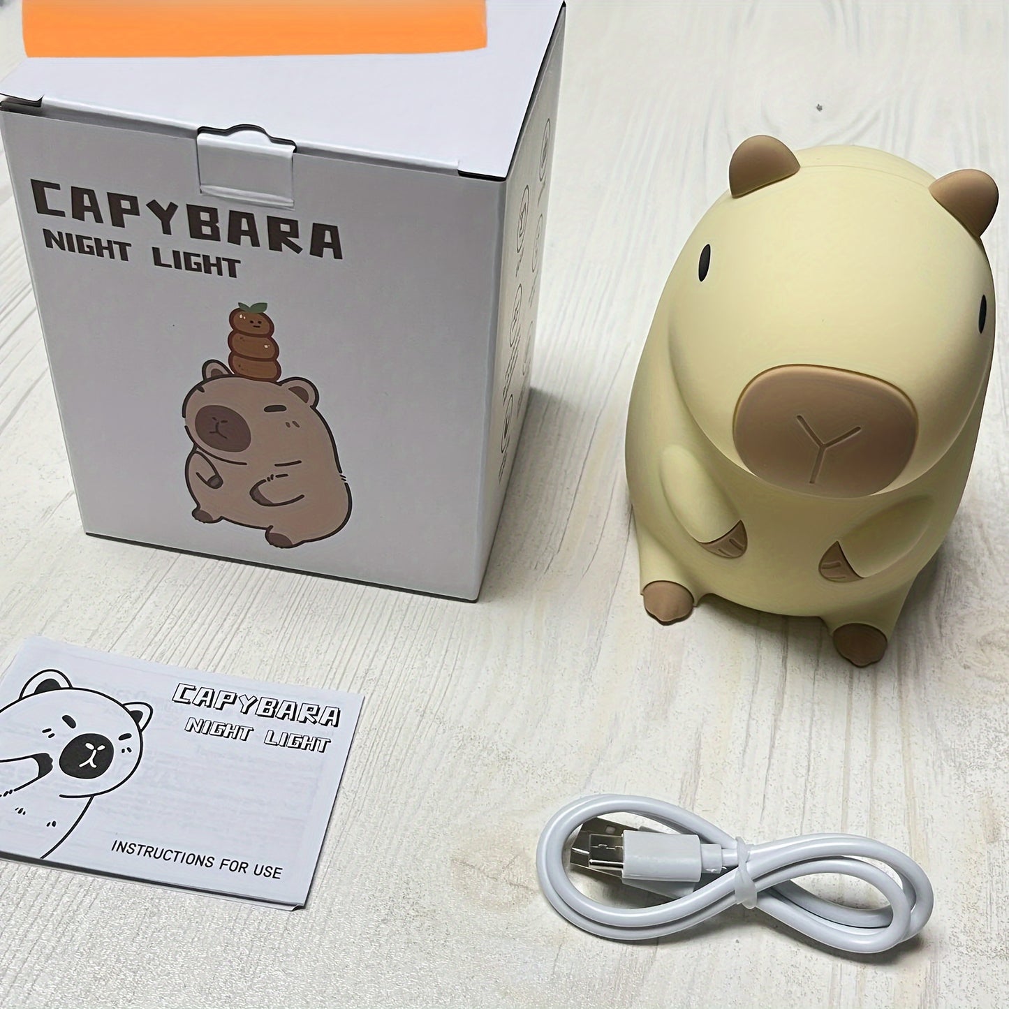 1pc Creative Capybara Night Light, USB Rechargeable and Touch Controlled Silicone Lamp, Attractive Decompression Table Lamp.