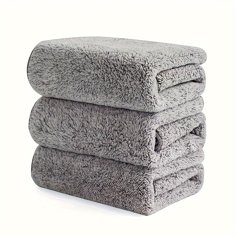 Bamboo charcoal towels for household cleaning and drying hands come in sets of 3 or 6, made with thick absorbent ultra-fine fiber.