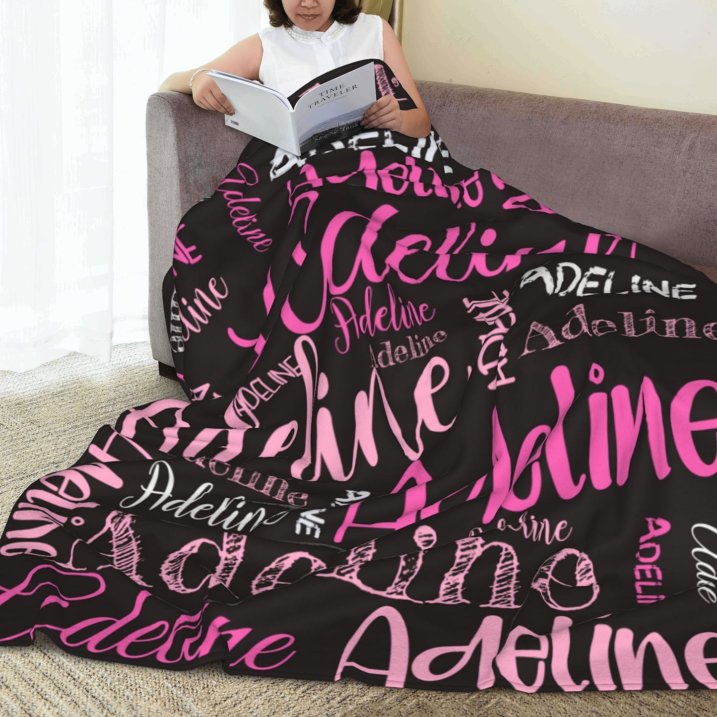 Personalized Soft Polyester Throw Blanket with Custom Name - Ideal for Couch, Bed, Office, Camping & Travel - A Thoughtful Gift for Loved Ones on Special Occasions like Christmas, Birthdays & Holidays