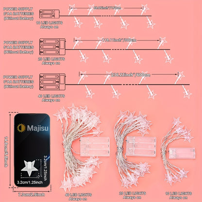 Battery-operated warm white LED string lights perfect for parties, weddings, and holiday decorations by Majisu.