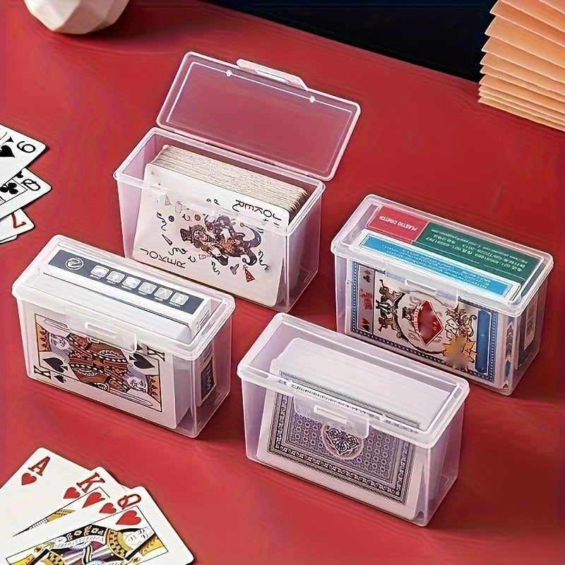 2/4 Plastic Waterproof Card Storage Boxes with Clear Lids, Perfect for Playing Cards and Collectibles, Ideal Holiday Gift