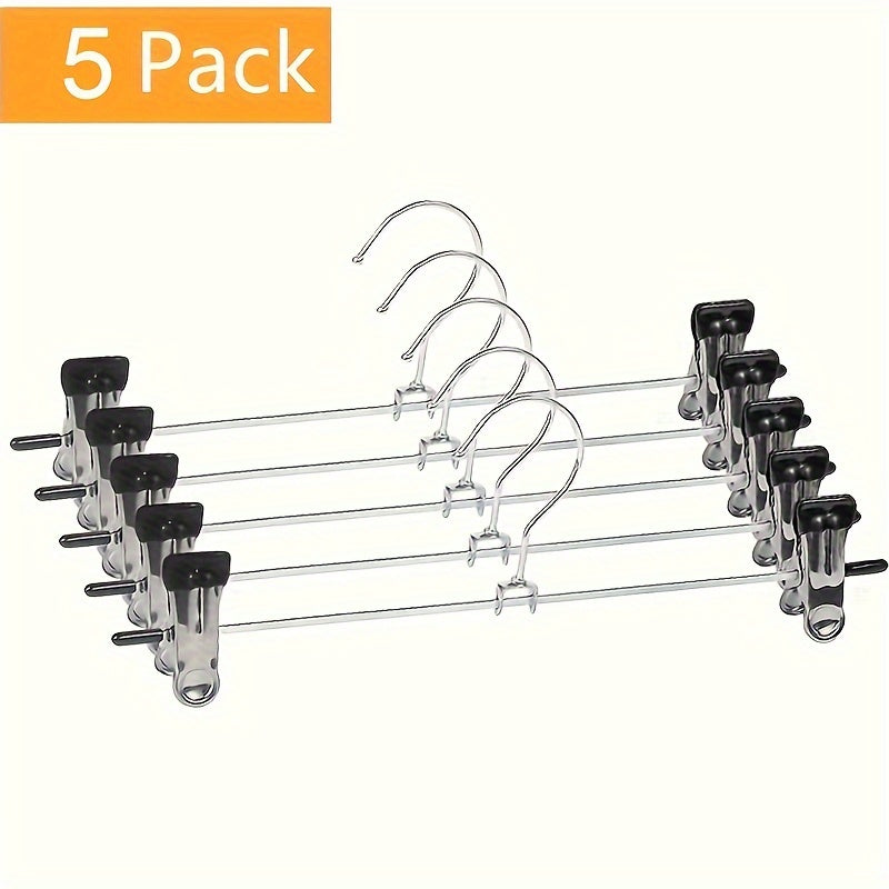 Get ready to efficiently organize your clothes with this set of 5/10pcs versatile clothes hangers featuring clips. These hangers are windproof and offer a space-saving storage solution for pants, bras, scarves, underwear, and more. Perfect for use in