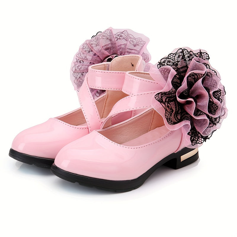 Stylish flower decor flat shoes for girls, perfect for parties and spring/summer.