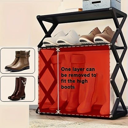 Optimize Your Space with Our 4-Tier Folding Shoe Rack - Fits 12 Pairs of Shoes and Maximizes Storage Area