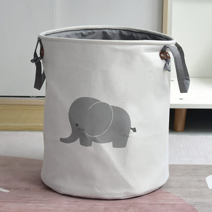 Sturdy Elephant Print Laundry Basket - Multipurpose Storage for Clothing, Toys, and More - Circular Organizer for Bedroom, Bathroom, or Living Room - Laundry Bin Built to Last