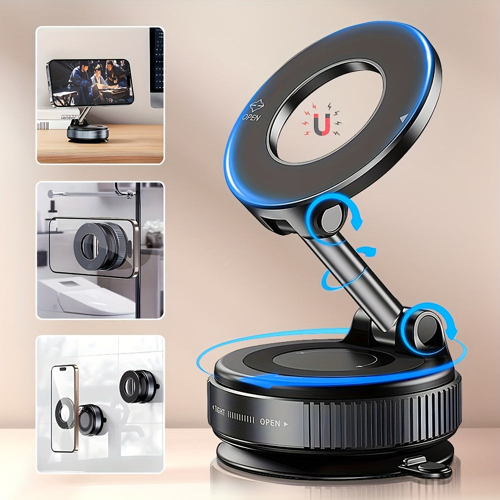 360° Rotating Magnetic Phone Holder, Foldable & Retractable, Universal Compatibility with iPhone models, ABS Material, Non-Waterproof, Portable for multiple uses.