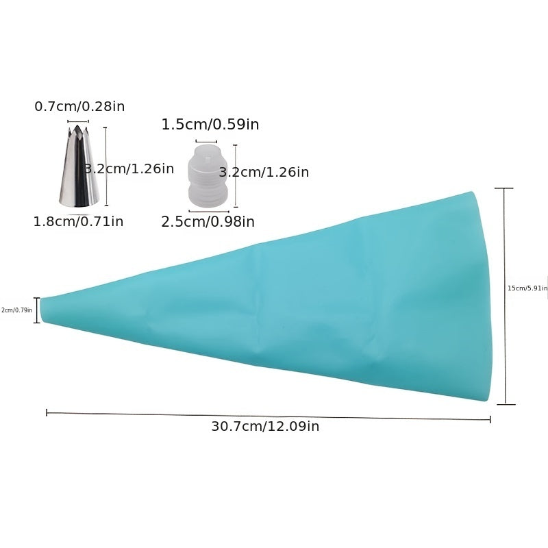 Набор силиконовых кондитерских мешочков для украшения тортов своими руками - включает 8 и 26 штук с набором насадок
