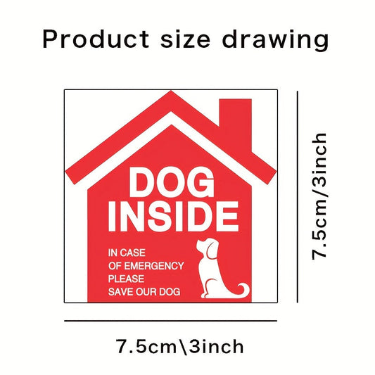 Set of 4 Dog Inside Alert Signs Window Stickers made of Vinyl, with Anti-Scratch, Water and Fade Resistance. These Indoor and Outdoor Window Stickers are perfect for Living Room, Bedroom, Kitchen, Bathroom and Home Decor.