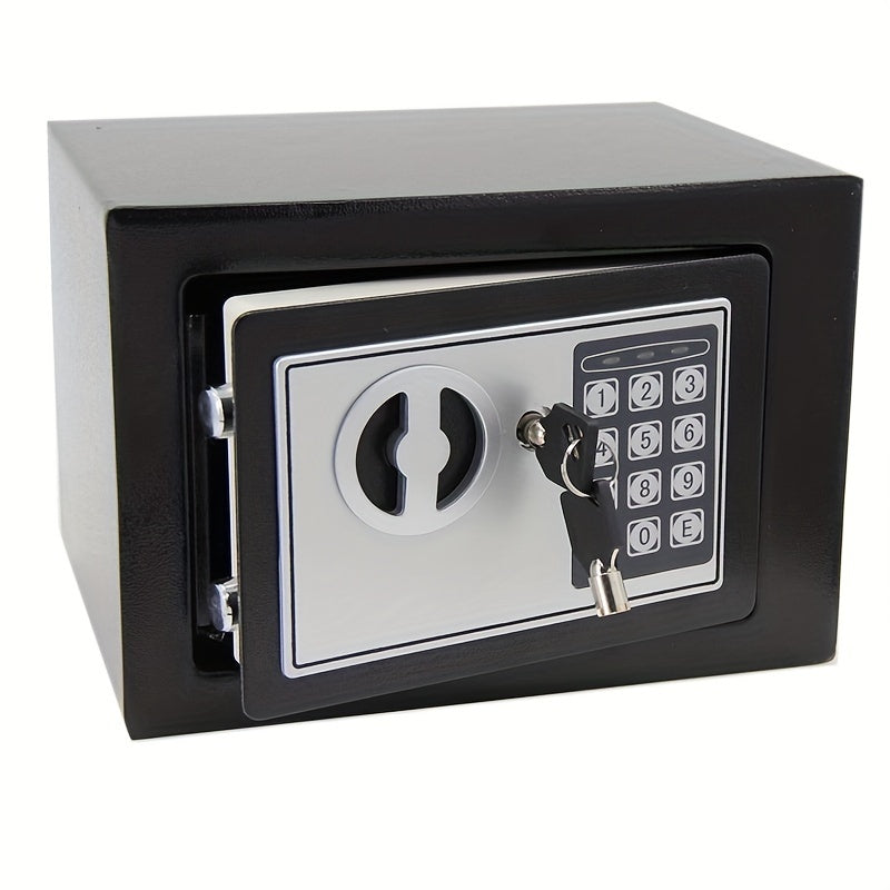 Top-of-the-line digital security safe with key lock for home, office, and hotel use, perfect for storing jewelry, guns, and cash securely.