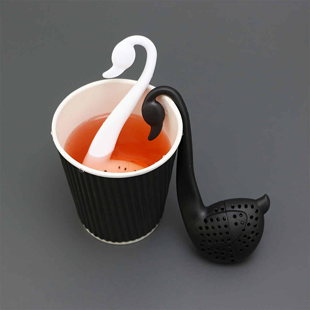 Creative Plastic Swan-Shaped Mini Tea Infuser - Stylish Tea Strainer for Loose Leaf & Blooming Teas, Essential Kitchen & Dining Accessory, Tea Lover's Must-Have