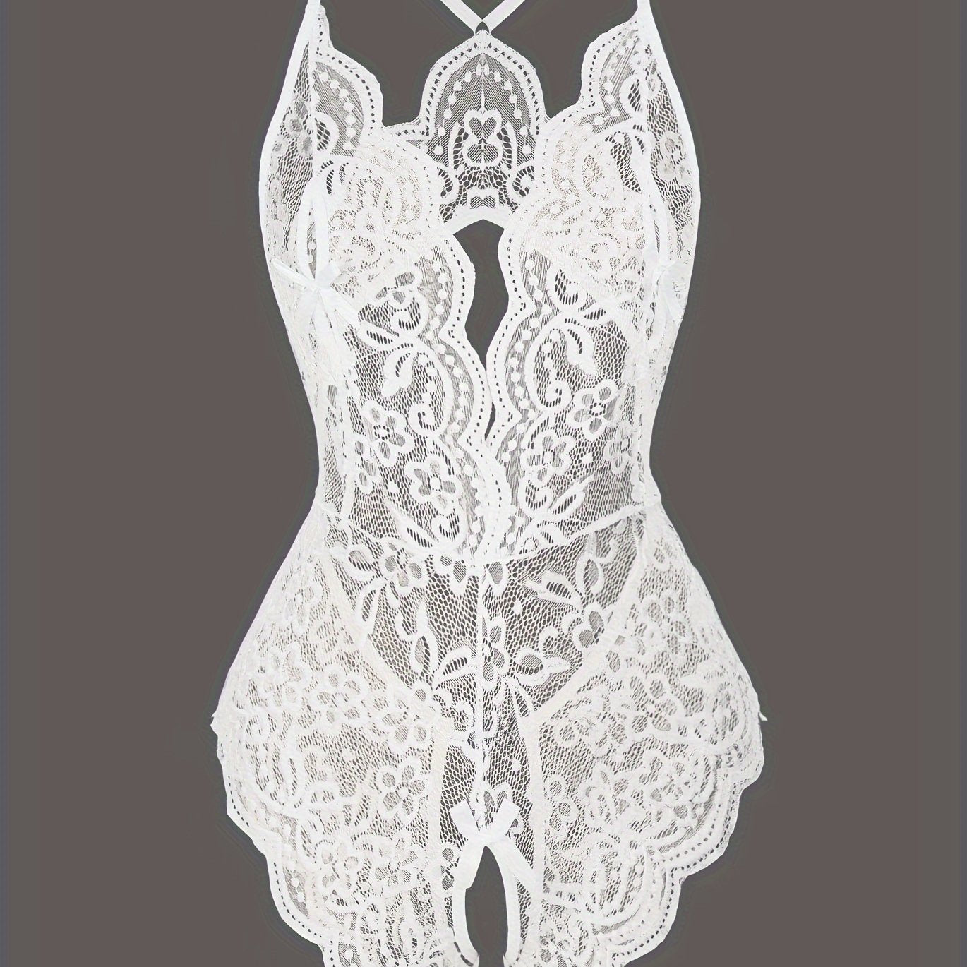 Floral lace teddy, backless bodysuit for Valentine's Day gift.