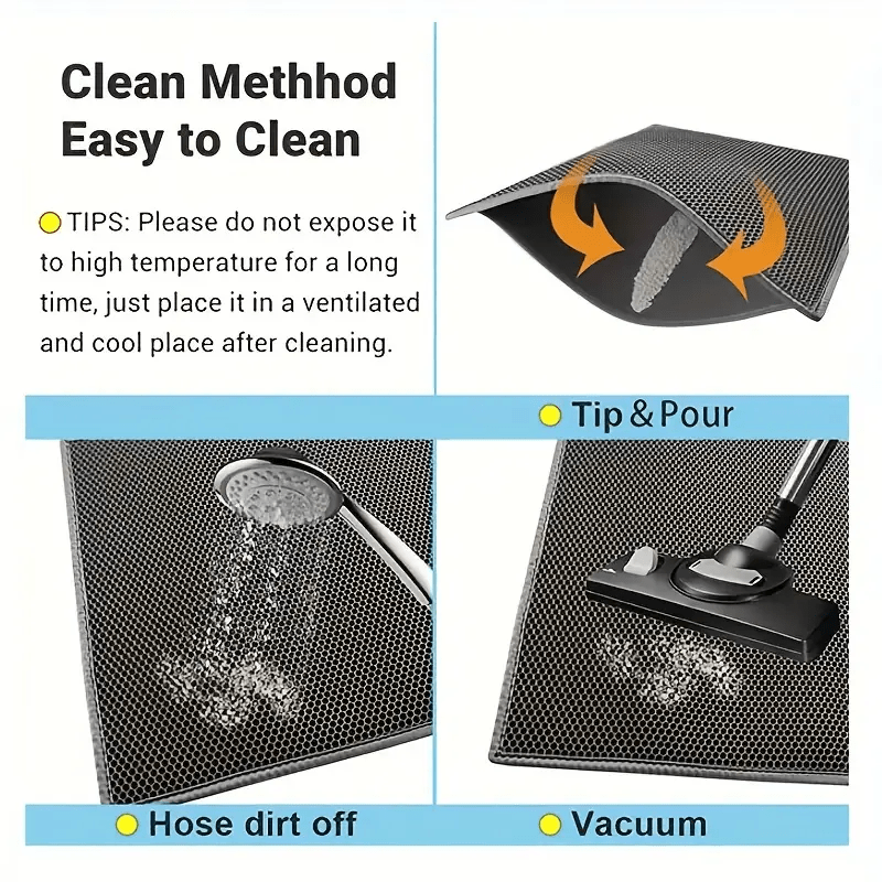 XL Double-Layer EVA Cat Litter Mat - Anti-Slip, Waterproof, Urine Resistant, Easy to Clean - Durable & Odorless - 6 Colors Available.