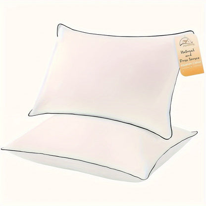 Luxurious Cooling Sleep Pillow - Standard Size, Filled with Premium Soft Down-Alternative Material, Perfect for Back, Stomach, and Side Sleepers. Easy to Clean in the Washing Machine, Portable with Full-Body Support. Made from Polyester (PET) Material.