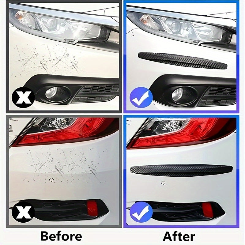 Rubber car bumper guards for front and rear anti-collision protection and door body scratch prevention, 2pcs.