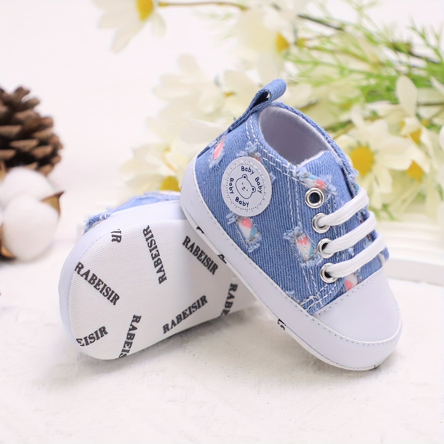 Customized baby cowboy sports fashion canvas shoes, lightweight, anti-slip, ideal for daily and sports wear in spring and autumn.