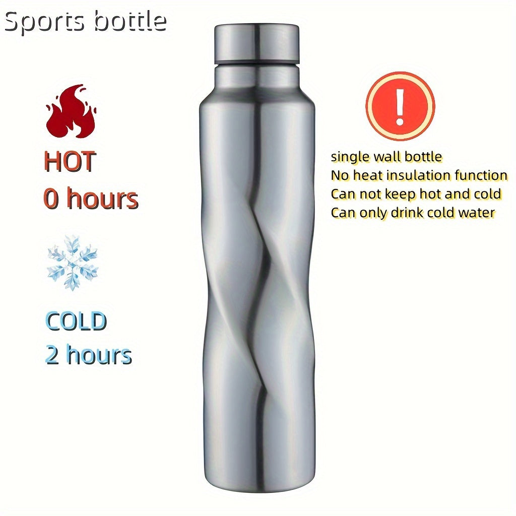 1000ML Stainless Steel Water Bottle - Large Capacity Sports Flask, Lightweight, PVC Free, Hand Wash Only, No Insulation