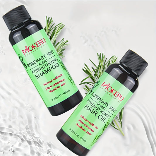 Rosemary shampoo and essential oil repair damaged hair, strengthen and moisturize while improving split ends.