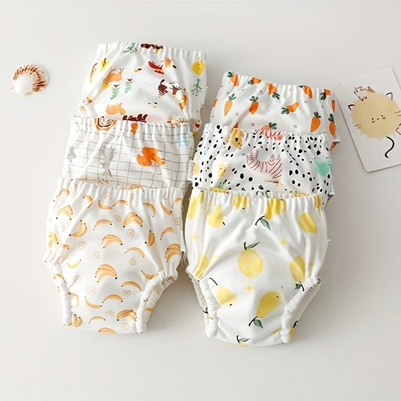 Floral Gauze Diaper Pants for Young Children - Soft, Absorbent, and Waterproof Training Pants in White, Suitable for All Seasons