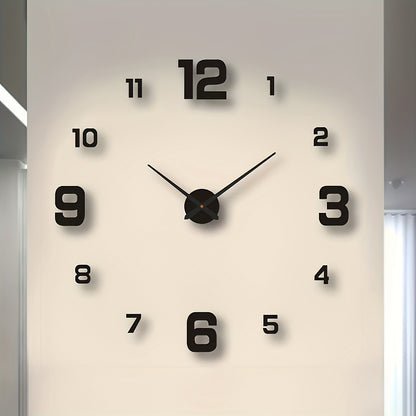 Nordic Style DIY Silent Wall Clock with Self-adhesive Decoration. Simple yet creative acrylic clock for living room or bedroom. Battery not included.