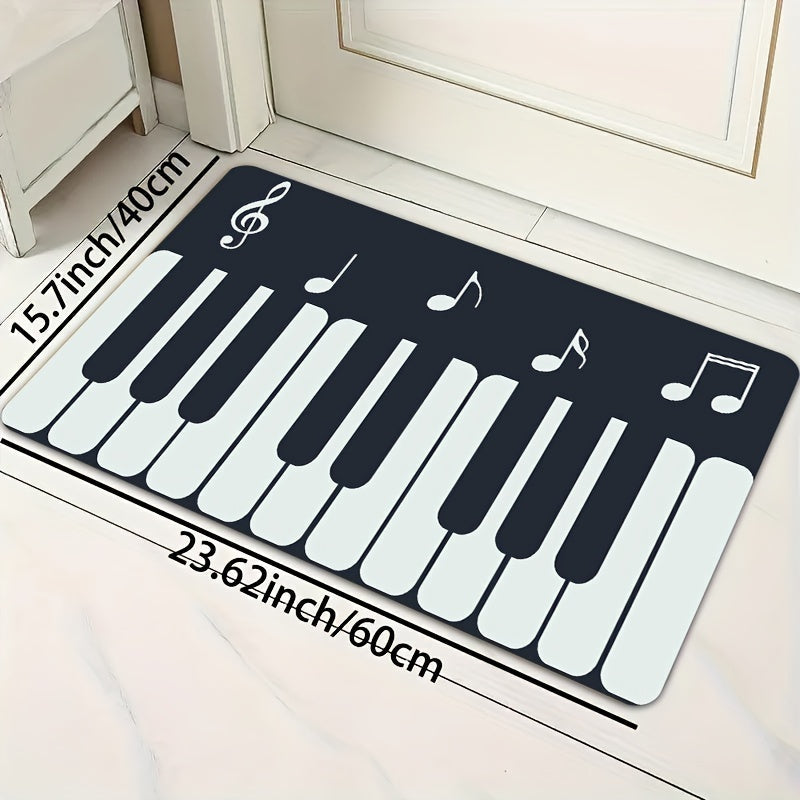 Floor mats rugs featuring a simple piano music pattern, suitable for living rooms, bedrooms, kitchens, and bathrooms. Can be used as living room bedroom kitchen floor mats, bathroom mats, outdoor rugs, or decorative bath mats. Non-slip, suitable for the