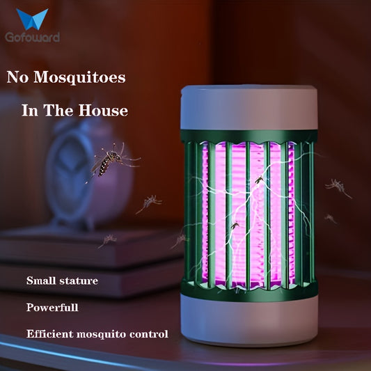 Purple light mosquito killer with physical electric shock, USB plug-in, suitable for various indoor spaces. Can be mounted on wall or placed on desktop.