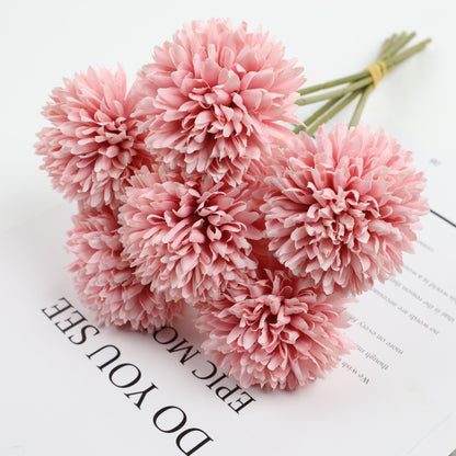 5pcs Faux Dandelion Flower Bouquet for Wedding, Parties, or Home Decor