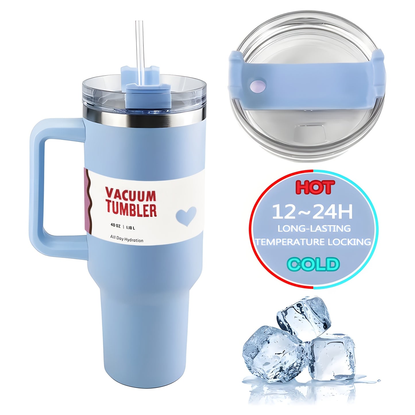 Sakura Train H1.0 FlowState 40oz Insulated Tumbler with Lid & Straw - Ideal for Cold Drinks, Perfect Holiday Gift