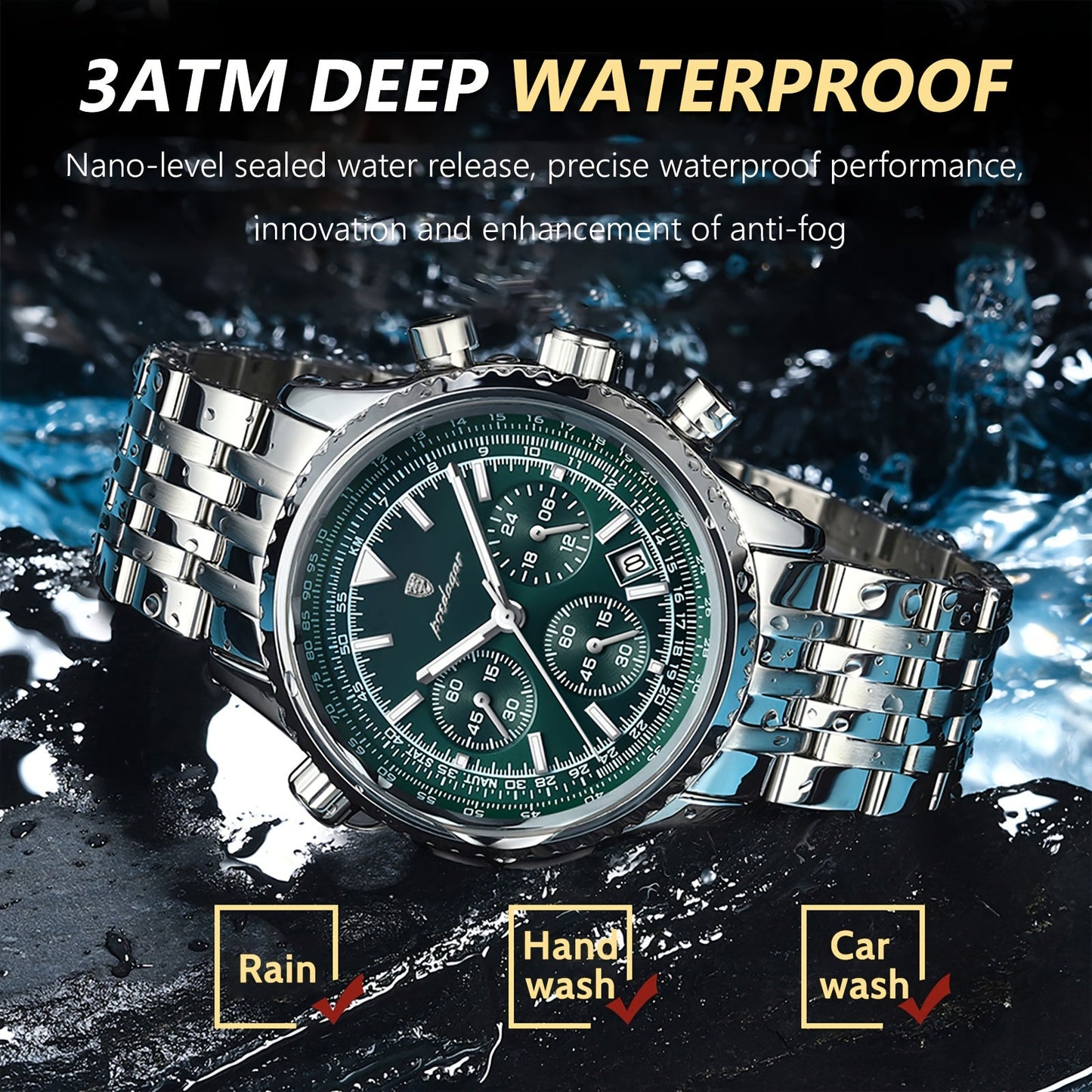 POEDAGAR offers a high-end luxury stainless steel watch for men, the Berda Tomato. With its waterproof and luminous features, this watch is a hot-selling item that dominates the business market.