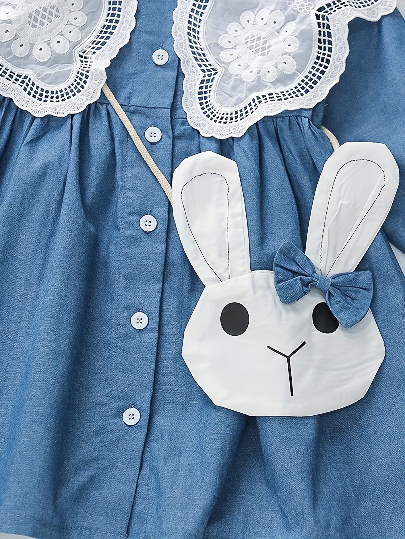 Adorable bunny accessory dress for girls - long sleeve, princess style, perfect for spring/fall.