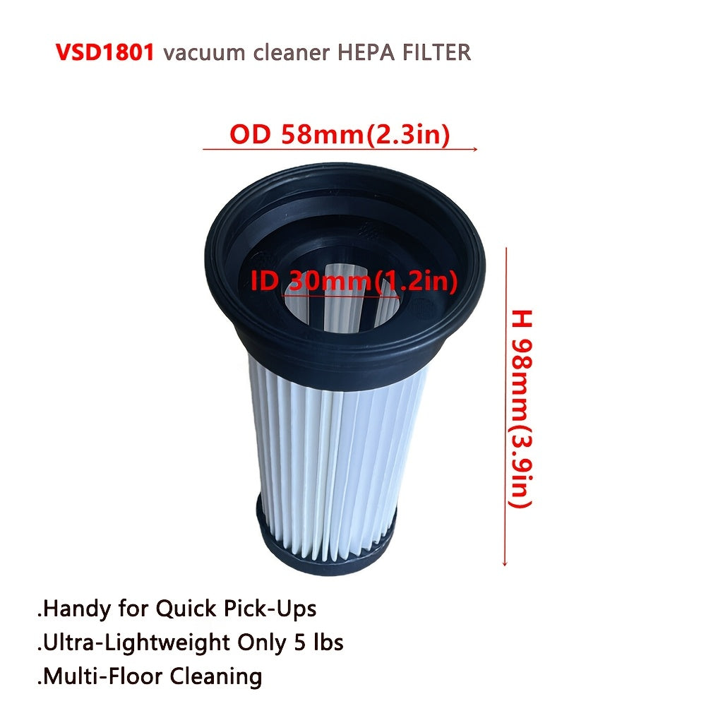 4-Piece Set of VSD1801 HEPA Vacuum Cleaner Filters, Featuring Washable Paper and Durable Plastic Frame, Designed to Fit Vacmaster Swivel-Stick 2-in-1 Stick Hand Vacuum Cleaner