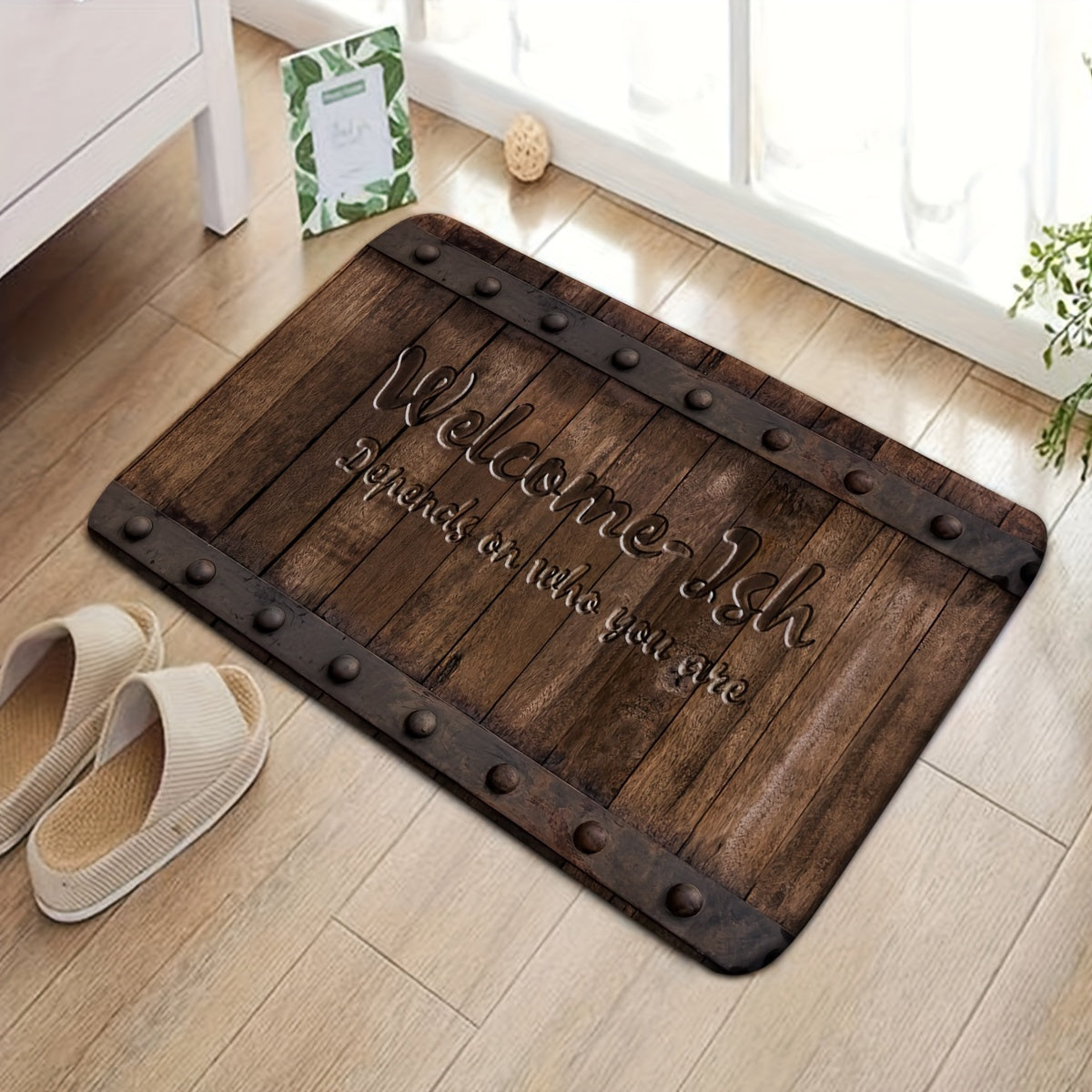 Rustic Welcome Mat - Anti-Slip, Easy to Clean Rug for Any Room - Stylish Farmhouse Design