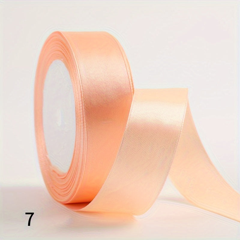 1 piece of 2.5cm wide, 25 yards long satin ribbon for gift wrapping, wedding decoration, car silk ribbon, baking, and webbing.