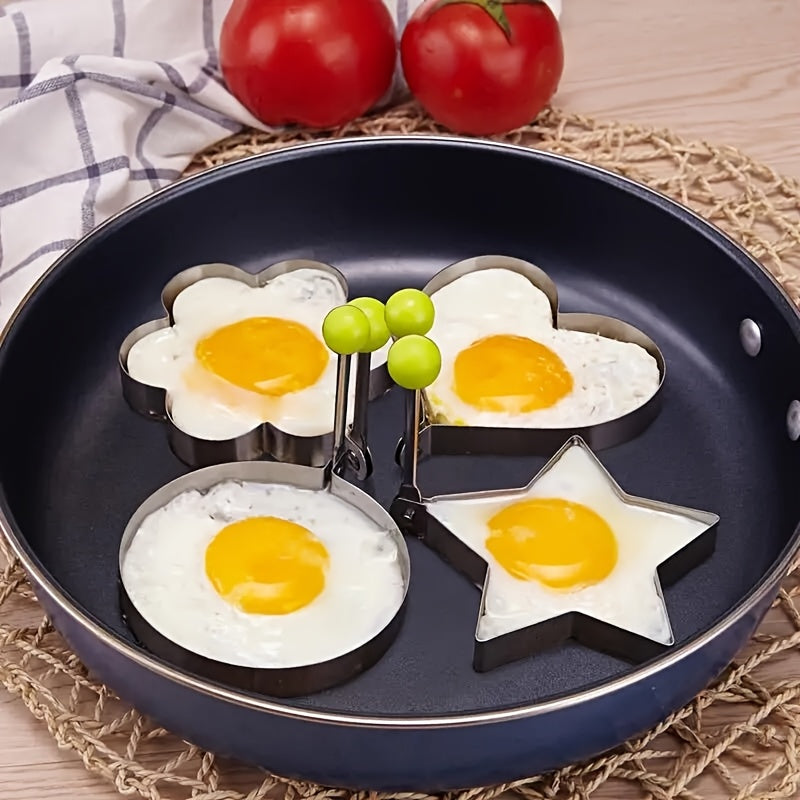 Egg Mold and Ring Molds for Fried Eggs - DIY Creative and Kawaii Stainless Steel Mold Set with Bread Mold - Essential Kitchen Accessories