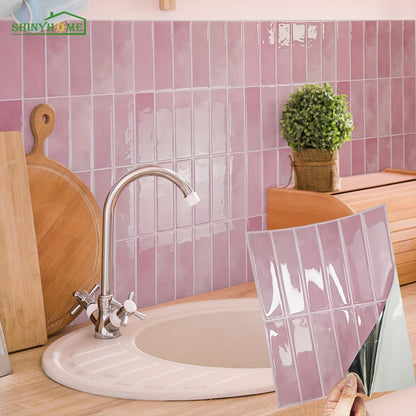 5/10/30pcs 3D self-adhesive wall tiles for kitchen and bathroom, heat-resistant, waterproof, removable, home decoration.