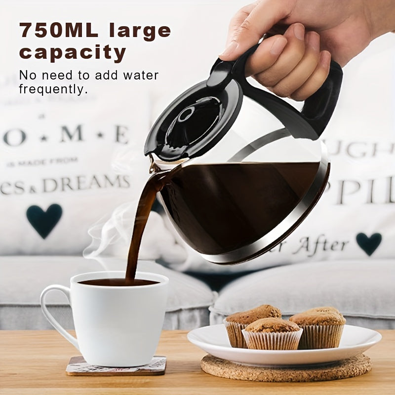 1pc SOKANY Automatic Drip Coffee Maker, European standard plug, programmable timer, anti-drip design, energy efficient; ideal for home and office.