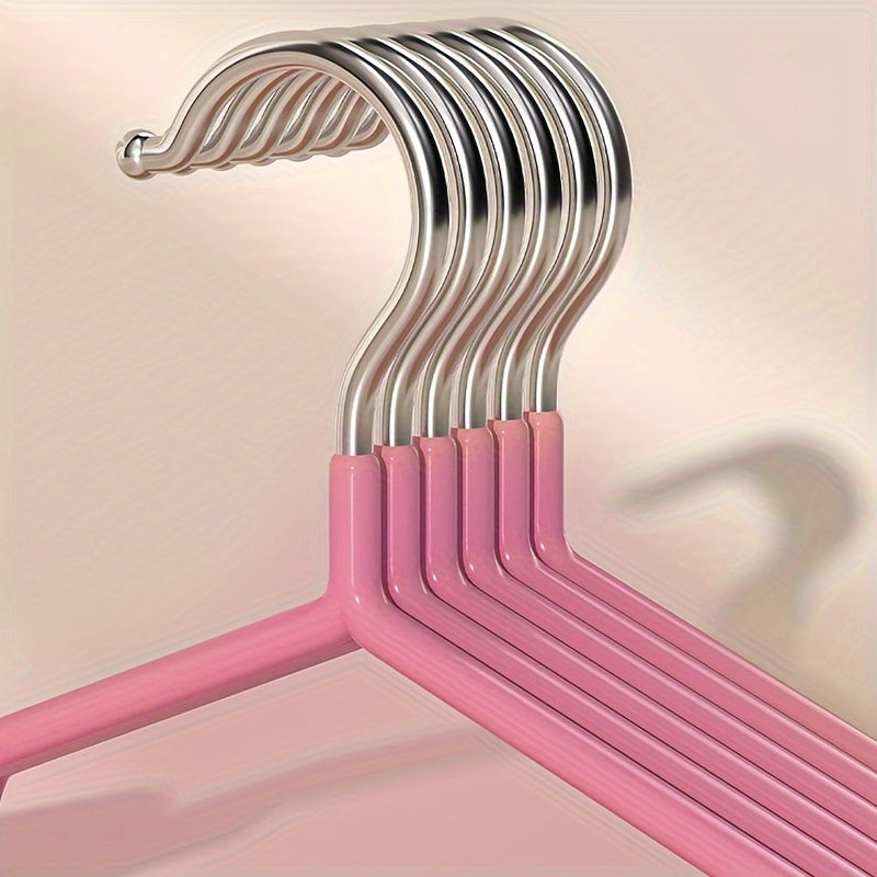 Durable Velvet Hangers in Pink & White - Non-Slip, Space-Saving Solution for Closet Organization and Retail Display