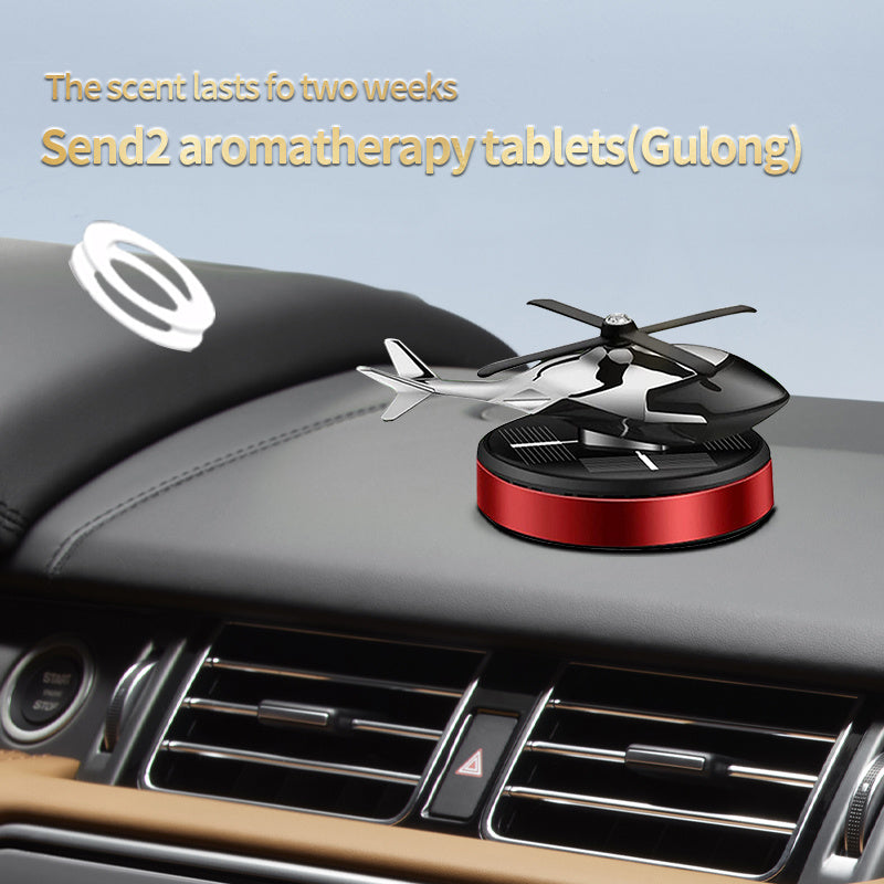 AAZRZRZ Solar-Powered Helicopter Car Air Freshener: Rotating, Subtle Scent, Compatible with Multiple Models