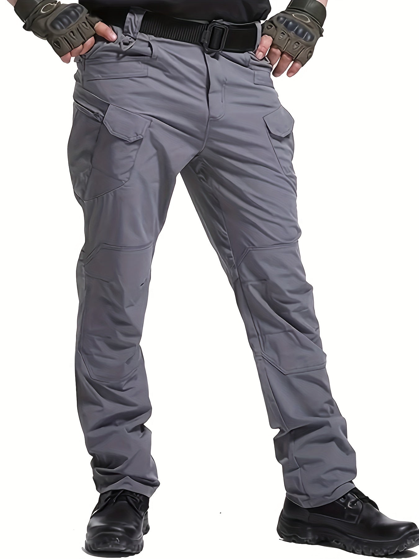 Men's Casual Multi Pocket Tactical Cargo Pants for Outdoor Hiking.