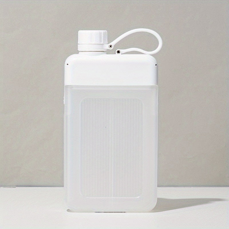 Flat 13oz BPA-free water bottle suitable for travel, sports, camping, gym, and outdoor activities.