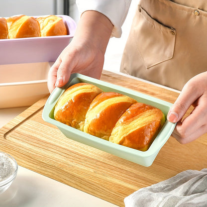 Set of 4 Silicone Loaf Pans for Baking Bread and Making Toast - Non-Stick Bakeware, Oven and Kitchen Accessories