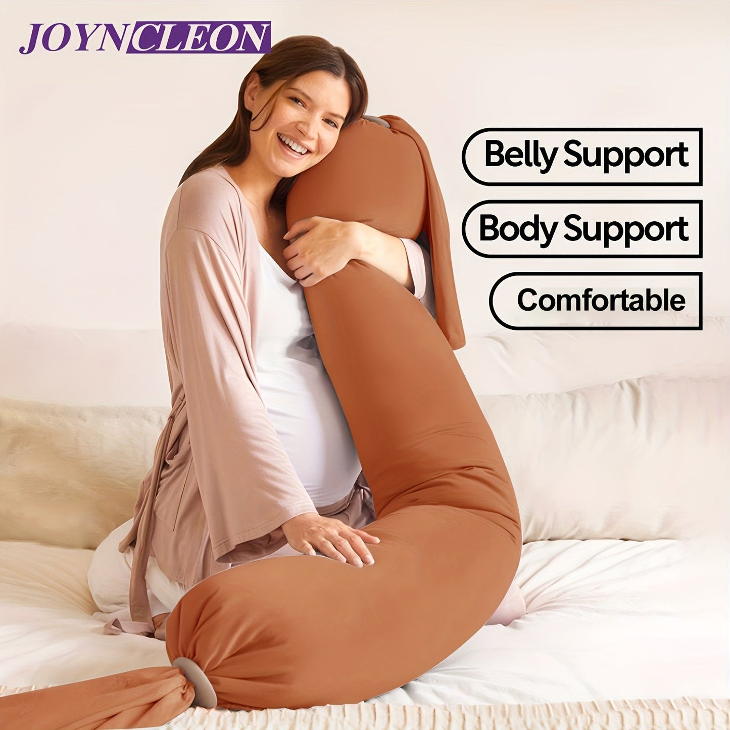 Joyncleon Ultra-Soft Full Body Cushion - Lightweight Adjustable Support for Side Sleepers & Maternity, Includes Removable Cover