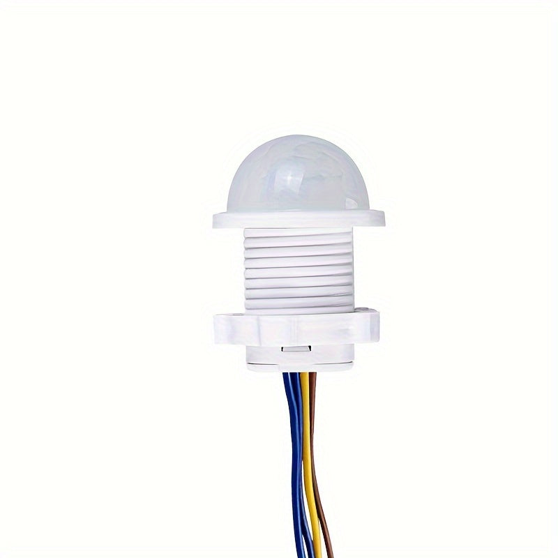 White PIR Motion Sensor with 110° Range for Automatic Lighting in Home & Industrial Settings, Easy to Install