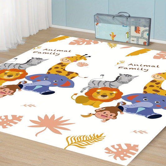 Extra large foam crawling mat that is thick, foldable, and waterproof for use on the floor or play area. Made of XPE material and double-sided card that can be folded. Perfect for Christmas, Halloween, Thanksgiving, or as a gift for carnival