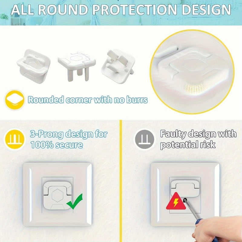 Protect your outlets with the 15-Pack SHMMELZ Outlet Covers. These safety electric plug protectors are made of phthalate-free plastic and designed for adults 18 years and older. Featuring a secure 3-prong design, they are easy for adults to remove.