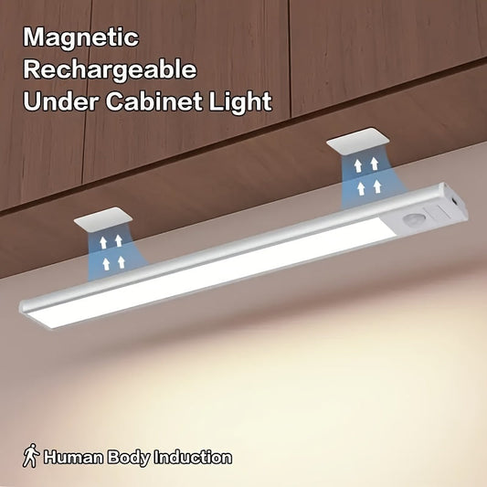 Get Two Rechargeable Motion Sensor LED Lights - Slim and Flexible Under Cabinet Lighting for Your Kitchen, Battery Operated and Wirelessly Stick On for a Decorative Night Light. Perfect for Halloween or Christmas Gifts.