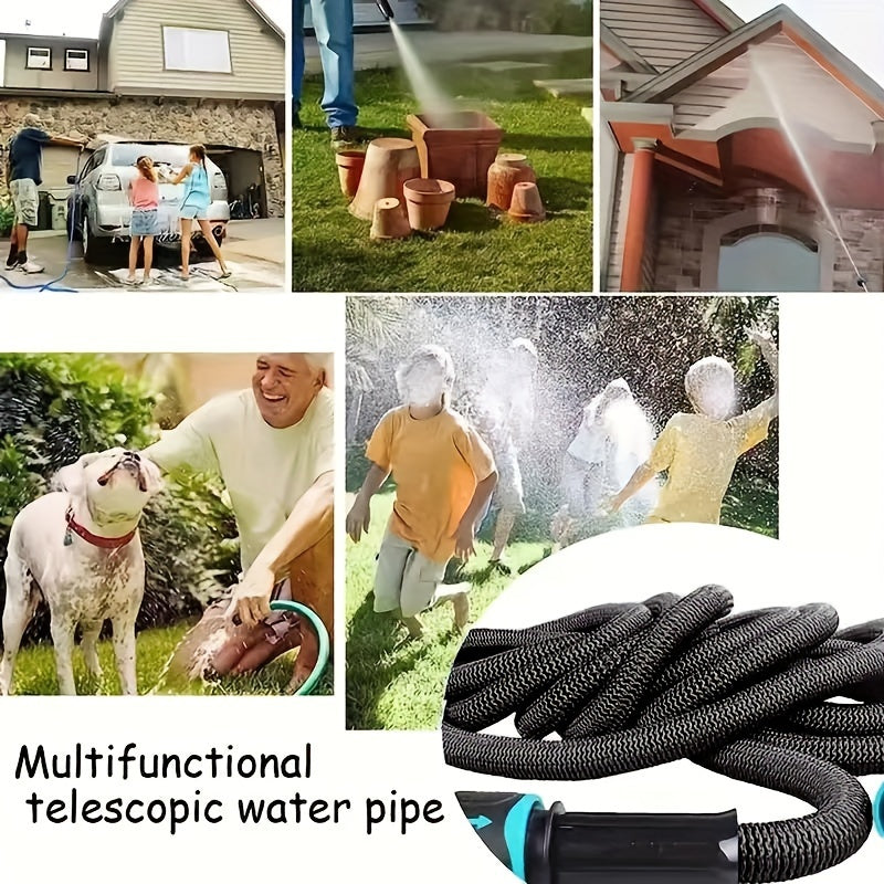 30.48m Expandable Garden Hose with High Pressure Spray Nozzle - Durable, portable, and easy to store, perfect for car wash, pet cleaning, and outdoor use.