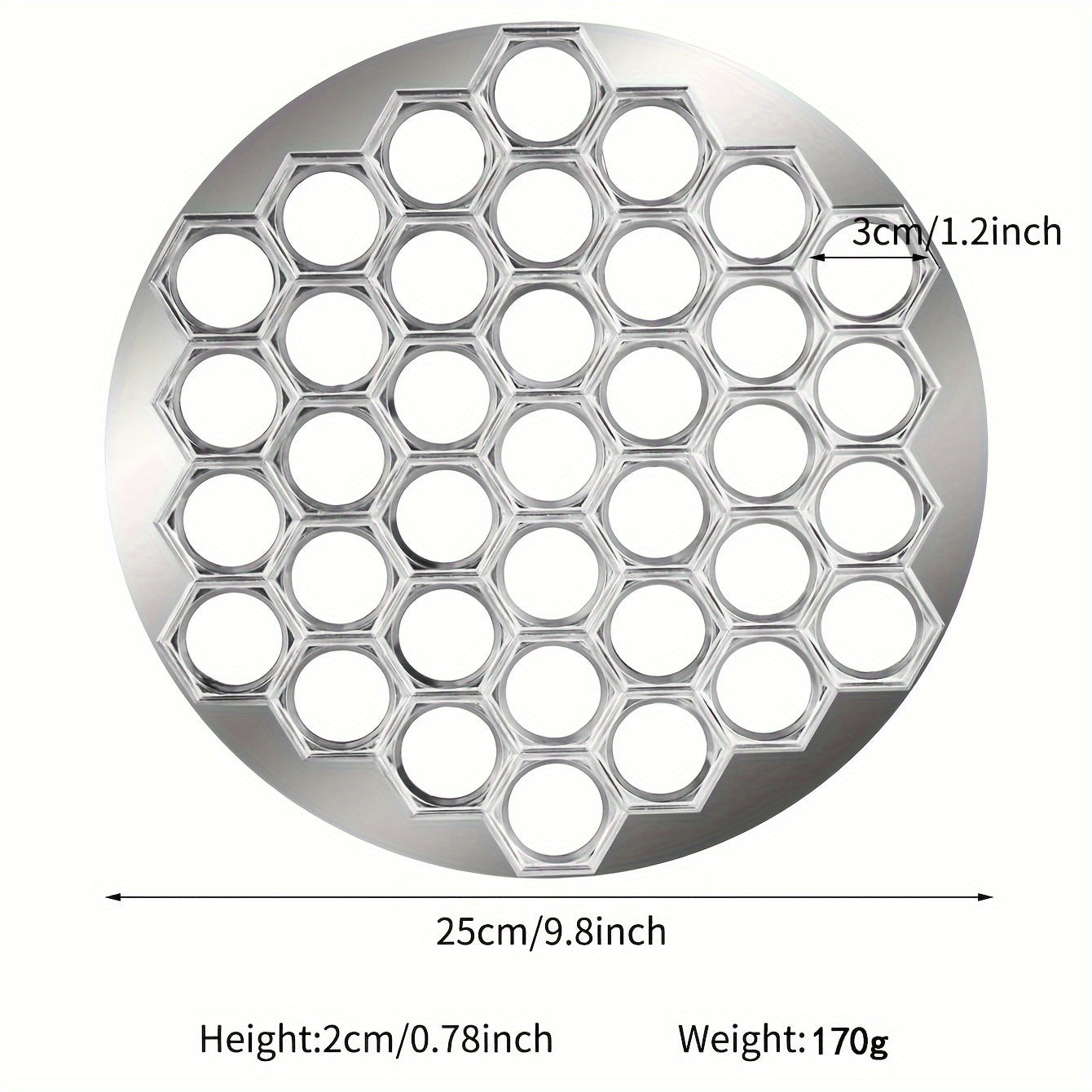 Wonton Mold with 37 Silvery Holes