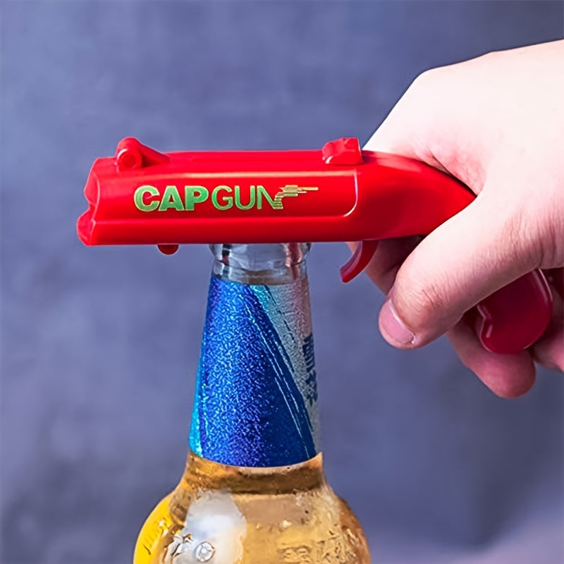 Creative portable cap gun bottle opener with fun shooter design for easy opening, ideal for outdoor celebrations, parties, and Eid Al-Adha Mubarak.